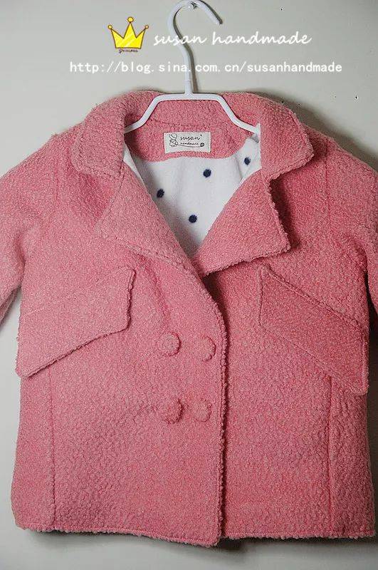 韩版pink呢子大衣的图纸与制作
